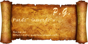 Pató Gusztáv névjegykártya