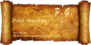 Pató Gusztáv névjegykártya